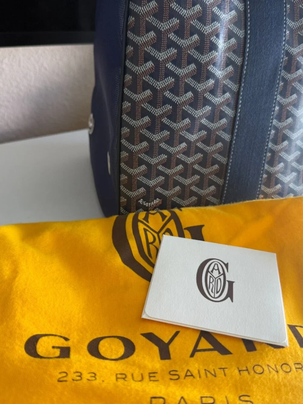 Goyard Voltigeur MM Pet Travel Bag Navy PHW